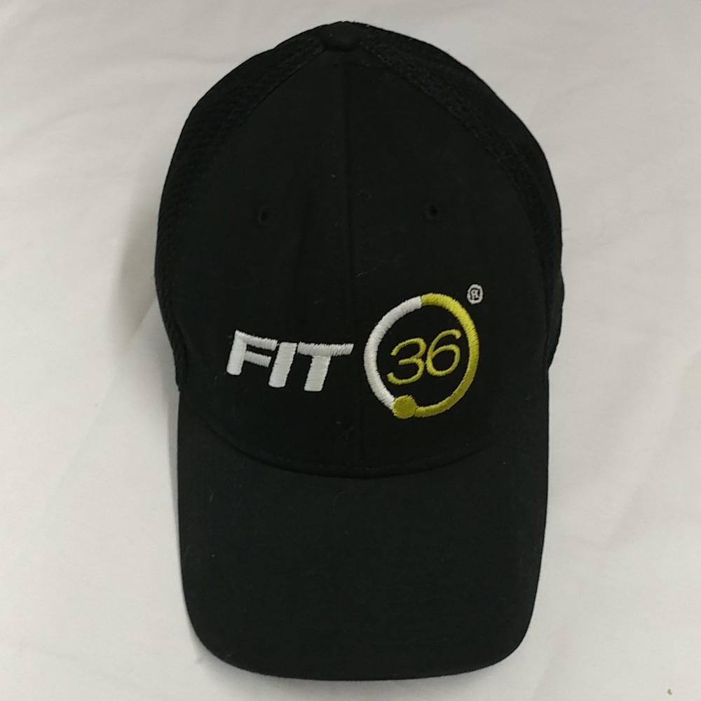 Fit36 black baseball cap, w/White-Green logo